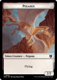 Pegasus // Saproling Double-Sided Token (9 // 15) [Wilds of Eldraine Commander]