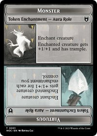 Monster Role / Virtuous Role // Royal Role / Virtuous Role Double-Sided Token (1 // 2) [Wilds of Eldraine Commander]