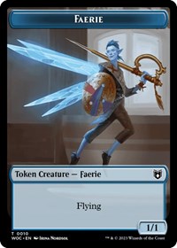 Faerie // Saproling Double-Sided Token (10 // 15) [Wilds of Eldraine Commander]