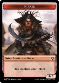 Pirate // Human Double-Sided Token (12 // 2) [Wilds of Eldraine Commander]