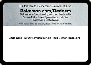 Code Card - Silver Tempest Single Pack Blister [Basculin] [SWSH12 Silver Tempest]