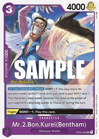 Mr.2.Bon.Kurei (Bentham) (OP04-069) [Kingdoms of Intrigue Pre-Release Cards]