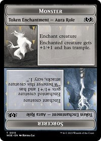Monster Role / Sorcerer Role // Royal Role / Young Hero Role Double-Sided Token (15 // 16) [Wilds of Eldraine]