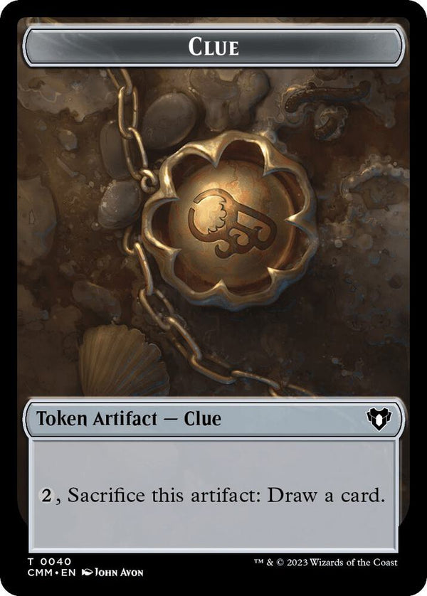 Clue // Emblem - Teferi, Temporal Archmage Double-sided Token (40 // 53) [Commander Masters]