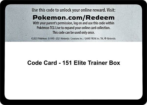 Code Card - 151 Elite Trainer Box [SV Scarlet and Violet 151]