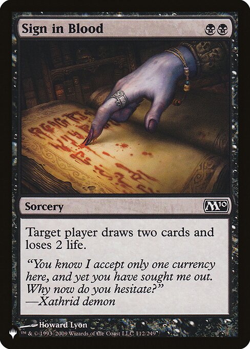 Sign in Blood (M10-112) [The List]