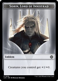 Emblem - Sorin, Lord of Innistrad // Vampire (0004) Double-Sided Token (16 // 4) [The Lost Caverns of Ixalan Commander]