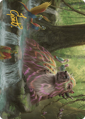 Basking Capybara Art Card (Gold-Stamped Signature) (22) [The Lost Caverns of Ixalan Art Series]