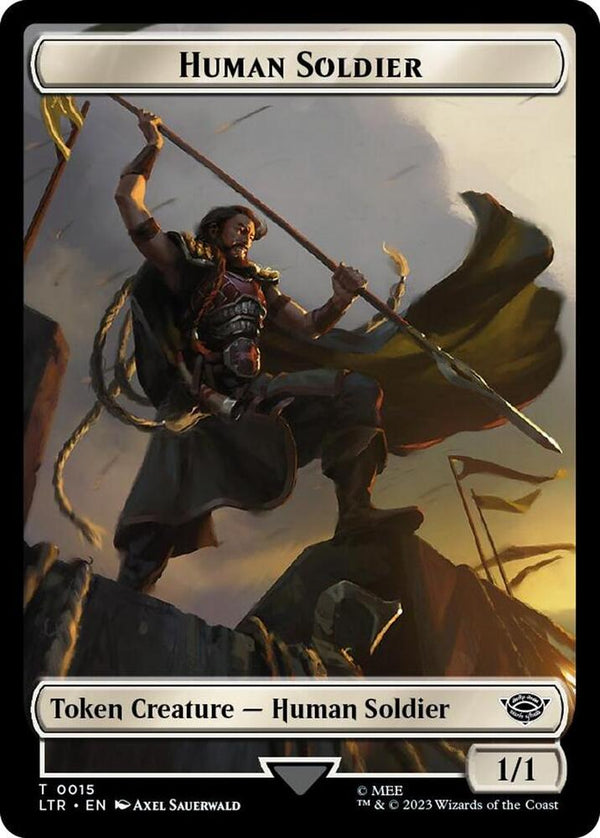 Human Soldier (0015) // Food (0023) Double-Sided Token (Surge Foil) (15 // 23) [The Lord of the Rings: Tales of Middle-earth]
