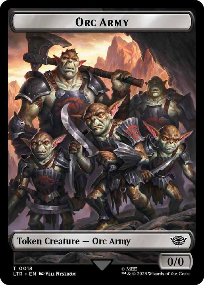 Orc Army (0018) // Food (0024) Double-Sided Token (Surge Foil) (18 // 24) [The Lord of the Rings: Tales of Middle-earth]