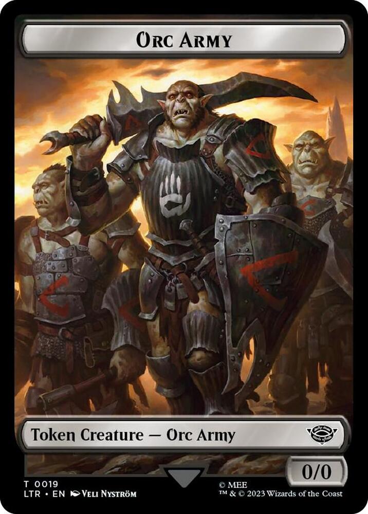 Orc Army (0019) // Food (0024) Double-Sided Token (Surge Foil) (19 // 24) [The Lord of the Rings: Tales of Middle-earth]