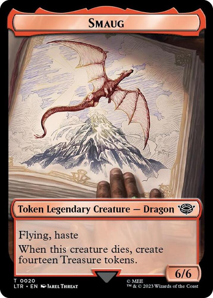 Smaug // Food (0024) Double-Sided Token (Surge Foil) (20 // 24) [The Lord of the Rings: Tales of Middle-earth]