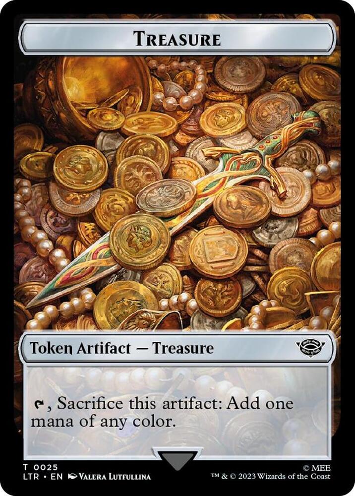 Treasure // Food (0023) Double-Sided Token (Surge Foil) (25 // 23) [The Lord of the Rings: Tales of Middle-earth]