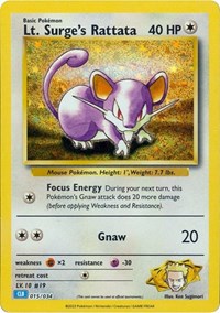 Lt. Surge's Rattata (015/034) [Trading Card Game Classic]