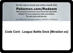 Code Card - League Battle Deck [Miraidon ex] [Miscellaneous Cards and Products]