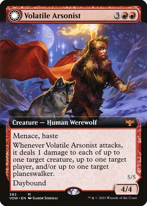 Volatile Arsonist // Dire-Strain Anarchist (382) [Innistrad: Crimson Vow] [Extended Art]