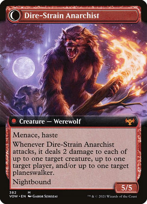 Volatile Arsonist // Dire-Strain Anarchist (382) [Innistrad: Crimson Vow] [Extended Art] Reverse