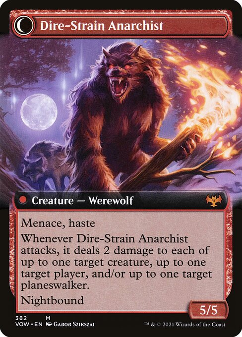 Volatile Arsonist // Dire-Strain Anarchist (382) [Innistrad: Crimson Vow] [Extended Art] Reverse