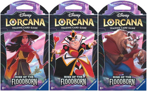 Disney Lorcana Rise of the Floodborn Sleeved Booster Pack Art Bundle Set of 3