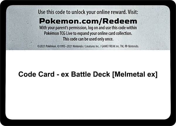Code Card - ex Battle Deck [Melmetal ex] [Miscellaneous Cards and Products]