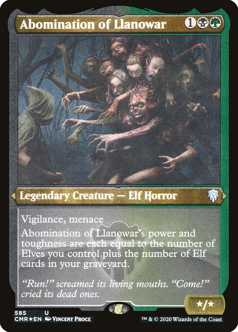 Abomination of Llanowar (585) [Commander Legends] [Etched]