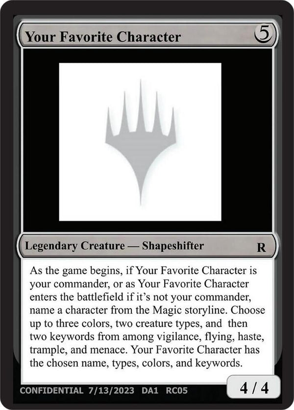 Your Favorite Character [Un-Known Event Playtest Cards]