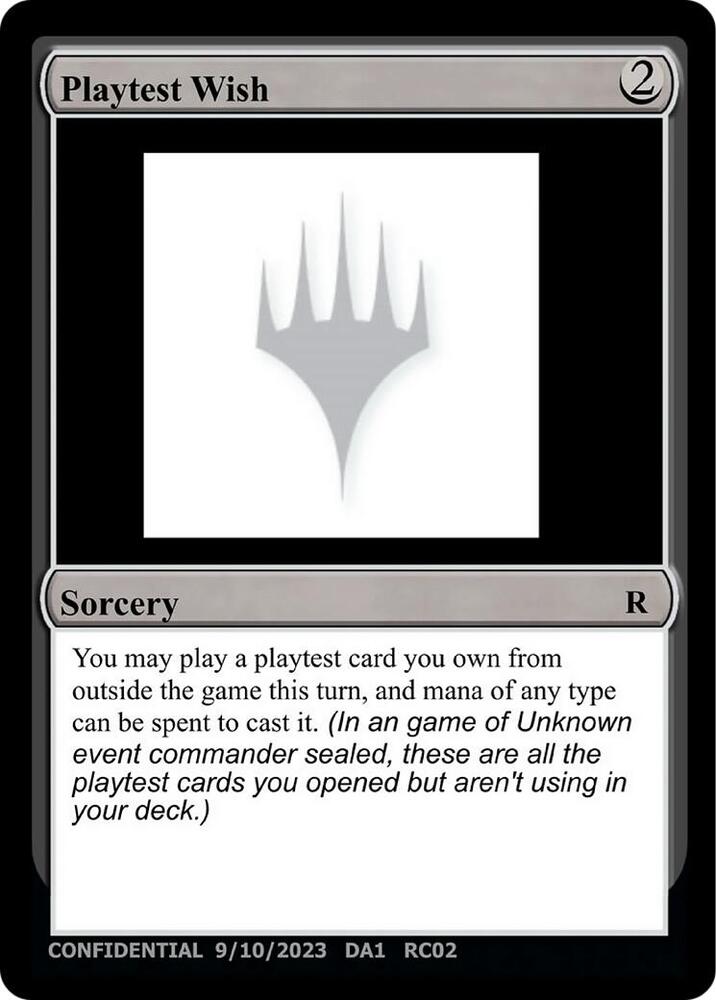 Playtest Wish [Un-Known Event Playtest Cards]