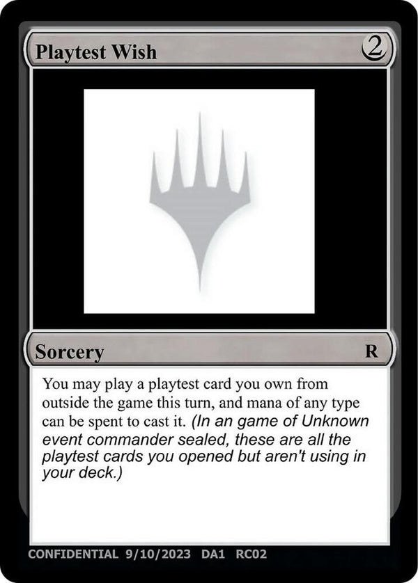 Playtest Wish [Un-Known Event Playtest Cards]