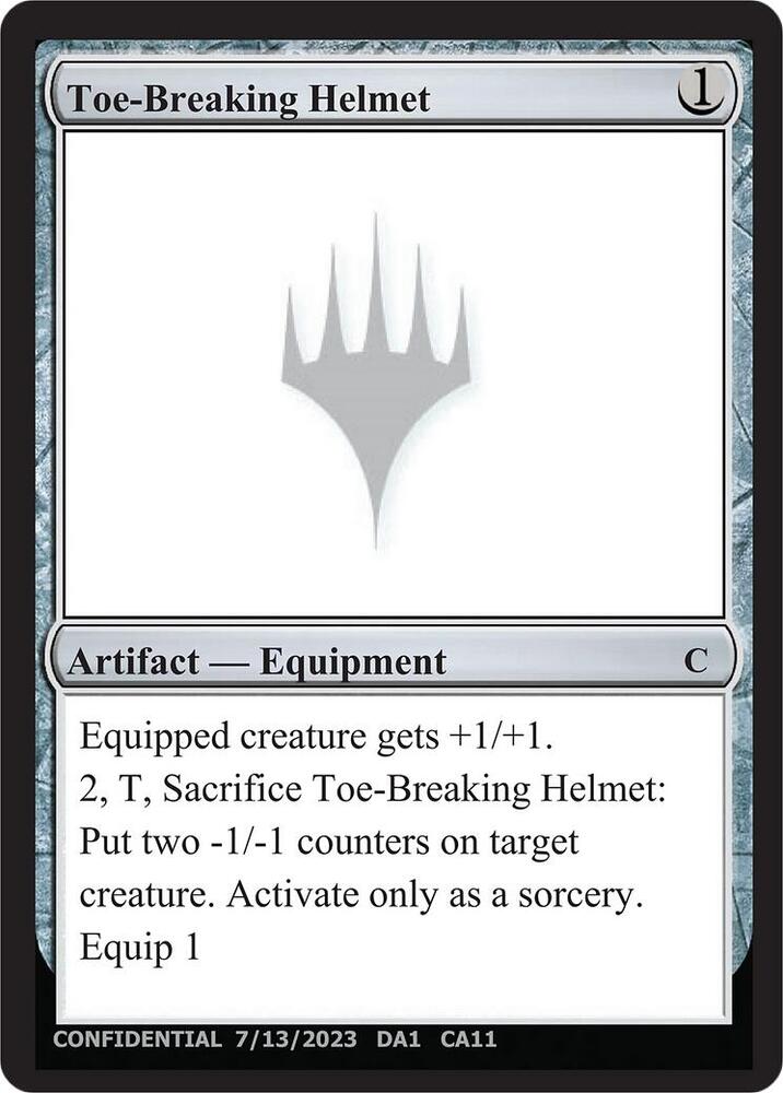 Toe-Breaking Helmet [Un-Known Event Playtest Cards]