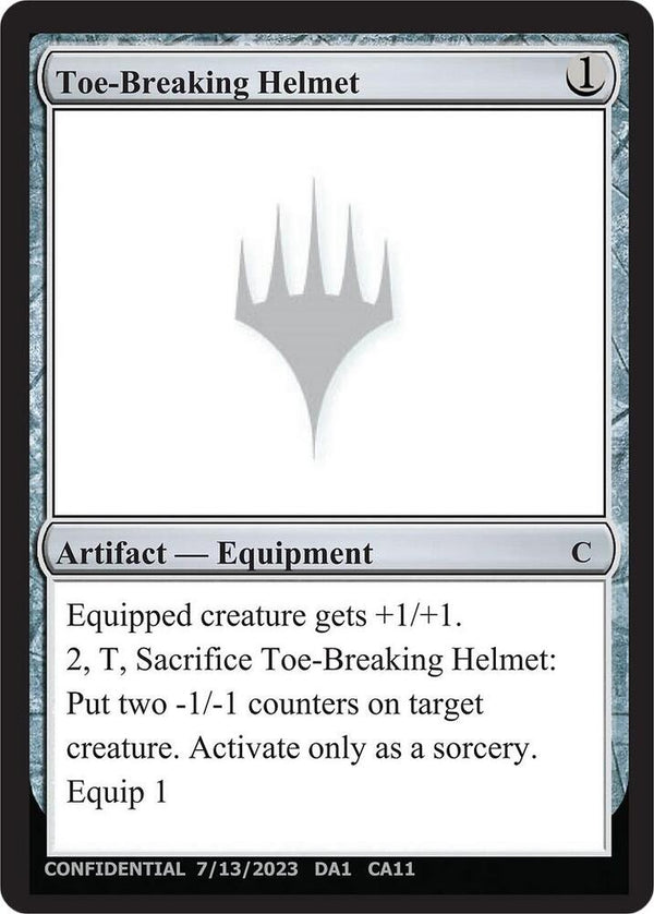Toe-Breaking Helmet [Un-Known Event Playtest Cards]