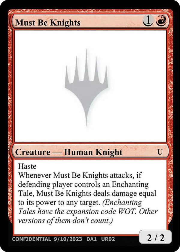 Must Be Knights [Un-Known Event Playtest Cards]
