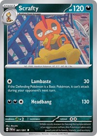 Scrafty (061/091) [SV Paldean Fates]