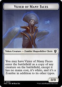 Vizier of Many Faces // Zombie Double-Sided Token (5 // 11) [Murders at Karlov Manor Commander]