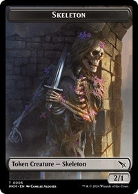 Skeleton Token (5) [Murders at Karlov Manor]