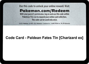 Code Card - Paldean Fates Tin [Charizard ex] [SV Paldean Fates]