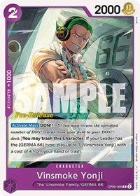 Vinsmoke Yonji (066) (OP06-066) [Wings of the Captain Pre-Release Cards]