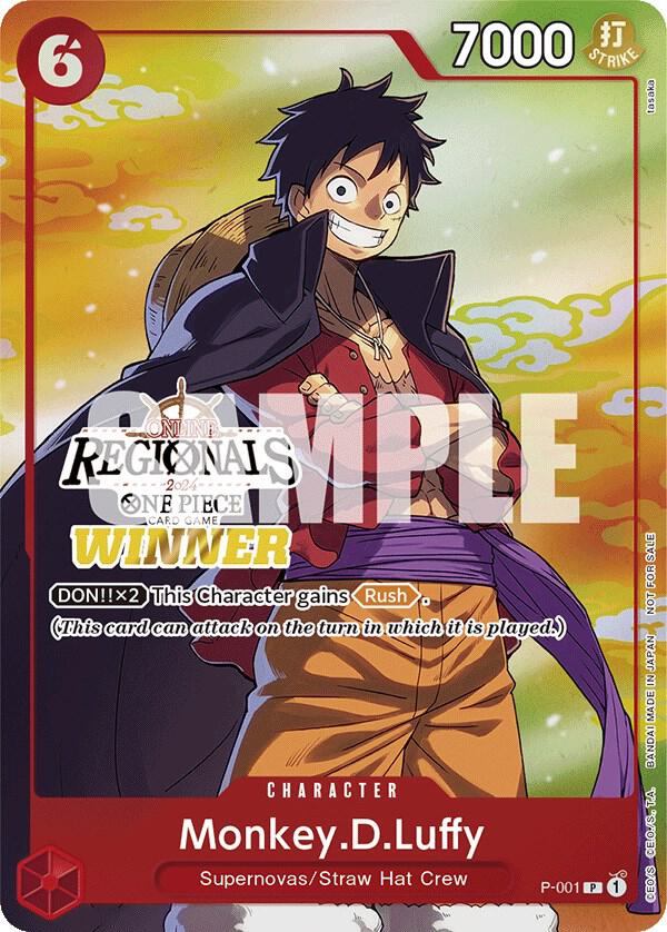 Monkey.D.Luffy (001) (Online Regional 2024 Vol. 2) [Winner] (P-001) [One Piece Promotion Cards]