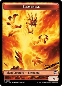 Elemental (0014) // Soldier (0026) Double-Sided Token (14 // 26) [Outlaws of Thunder Junction Commander]