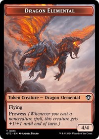 Dragon Elemental // Treasure Double-Sided Token (13 // 18) [Outlaws of Thunder Junction Commander]