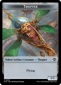 Thopter // Manifest Double-Sided Token (27 // 28) [Outlaws of Thunder Junction Commander]