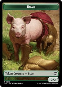 Boar // Treasure Double-Sided Token (16 // 18) [Outlaws of Thunder Junction Commander]