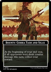 Bounty: Gorra Tash and Silas // Bounty Rules Double-Sided Token (32) [Outlaws of Thunder Junction Commander]