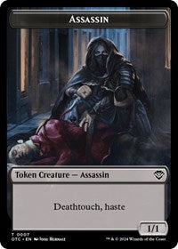 Assassin // Food Double-Sided Token (7 // 25) [Outlaws of Thunder Junction Commander]