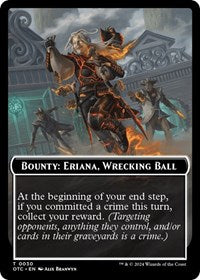 Bounty: Eriana, Wrecking Ball // Bounty Rules Double-Sided Token (30) [Outlaws of Thunder Junction Commander]