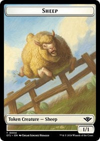 Sheep // Plot Double-Sided Token (4 // 20) [Outlaws of Thunder Junction]