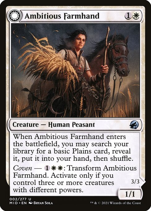Ambitious Farmhand // Seasoned Cathar (2) [Innistrad: Midnight Hunt]
