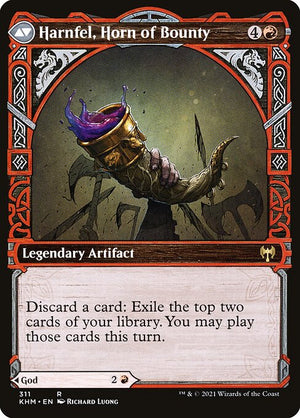 Birgi, God of Storytelling // Harnfel, Horn of Bounty (311) [Kaldheim] [Showcase] Reverse