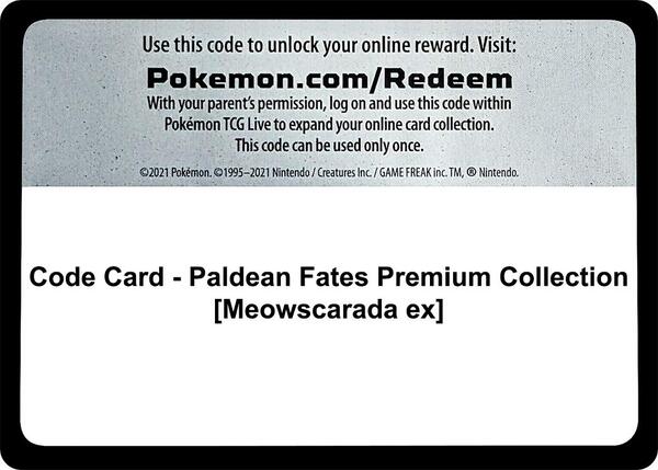 Code Card - Paldean Fates Premium Collection [Meowscarada ex] [SV Paldean Fates]