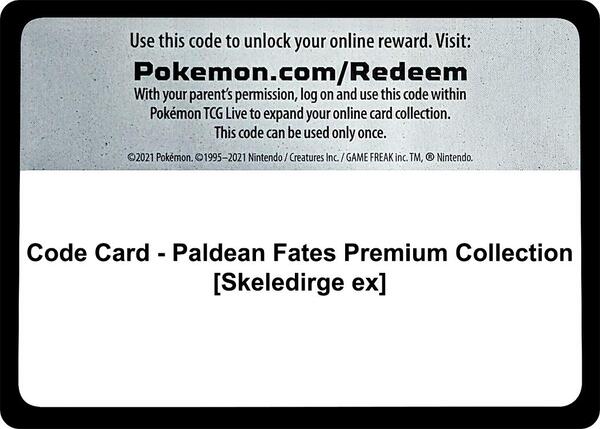 Code Card - Paldean Fates Premium Collection [Skeledirge ex] [SV Paldean Fates]