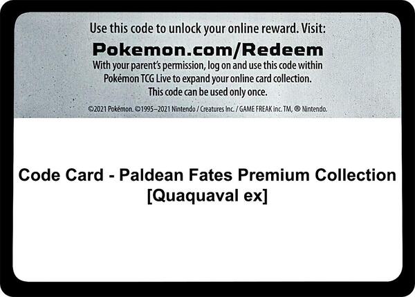 Code Card - Paldean Fates Premium Collection [Quaquaval ex] [SV Paldean Fates]